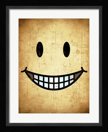 Framed Hang up a Smile (sepia) Print