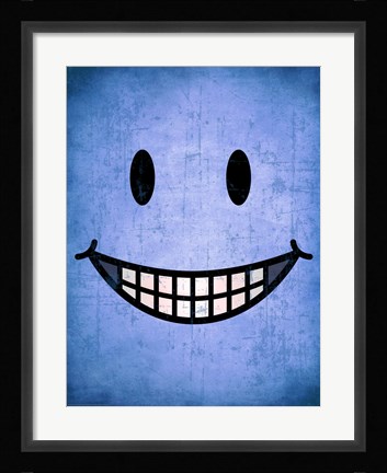 Framed Hang up a Smile (blue) Print