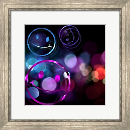 Framed Bounce Smiley Faces Print
