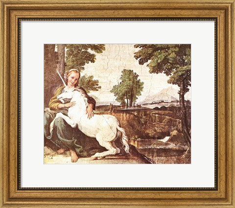 Framed Virgin and Unicorn Print