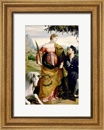 Framed Saint Justina with the Unicorn Print