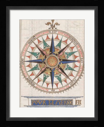 Framed Guillaume Brouscon Compass France, 1543 Print