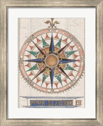 Framed Guillaume Brouscon Compass France, 1543 Print