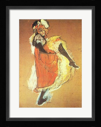 Framed Henri de Toulouse-Lautrec Can-Can Jane Avril Print