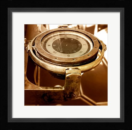 Framed HMS Belfast - Admiral's Bridge Compass Print