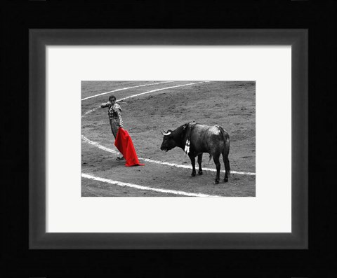 Framed Red Matador I Print