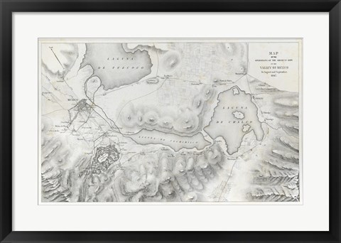 Framed Schieble Mexican War Map Print