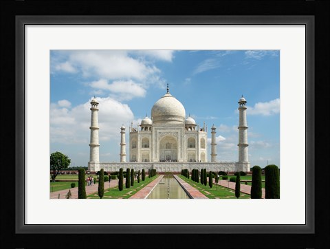 Framed Taj Mahal, Agra, India With Green Trees Print