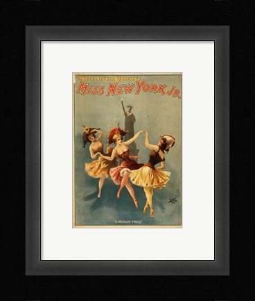 Framed Miss New York Jr. - A Midnight Frolic Print