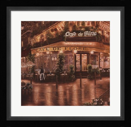 Framed Cafe De Flore Print