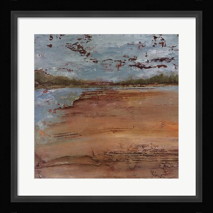 Framed Sunset Lake I Print