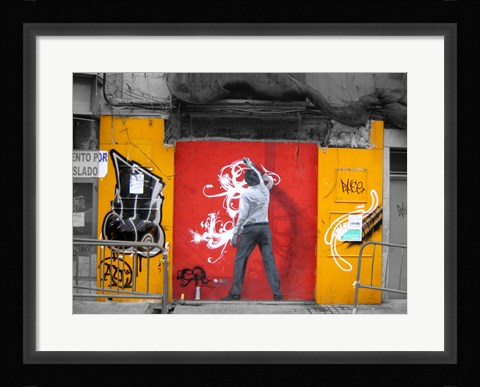 Framed Graffiti in Valencia Print