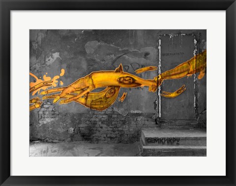 Framed Graffiti in Russia Print