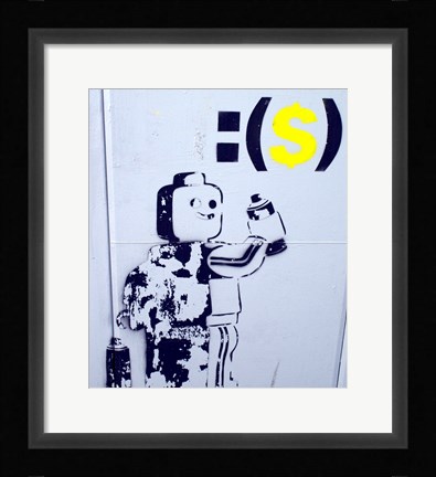 Framed Leggo Man Graffiti - Israel Print
