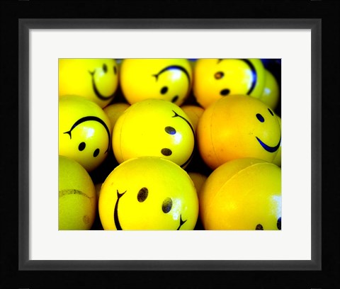 Framed Smiley Face Balls Print