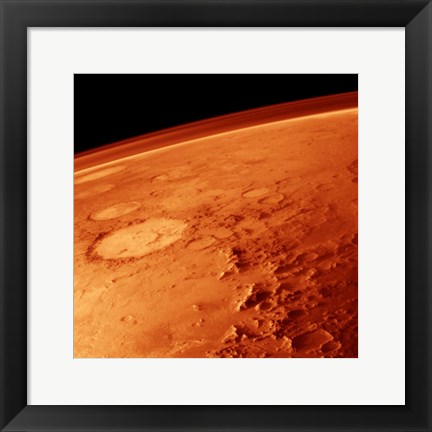 Framed Smiley Face Crater on Mars Print