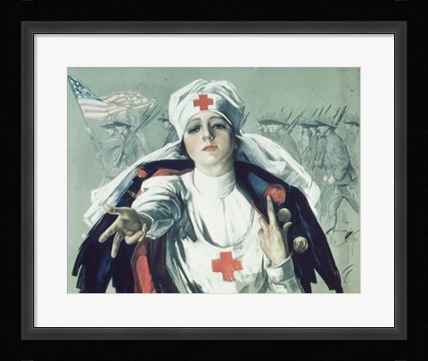 Framed Red Cross Nurse Print