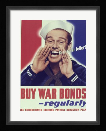 Framed Buy War Bonds Regularly Print