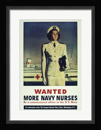Framed Wanted! More Navy Nurses Print