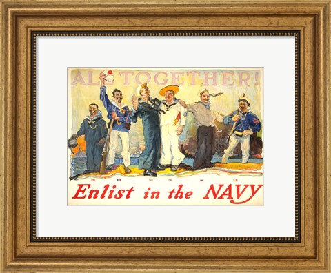 Framed All Together, Enlist in the Navy Print