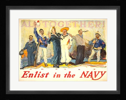 Framed All Together, Enlist in the Navy Print