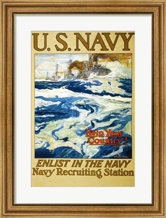 Framed Navy Recruiting Station Print