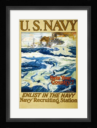 Framed Navy Recruiting Station Print