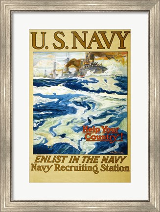 Framed Navy Recruiting Station Print