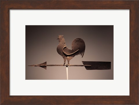 Framed Rooster Weathervane Print