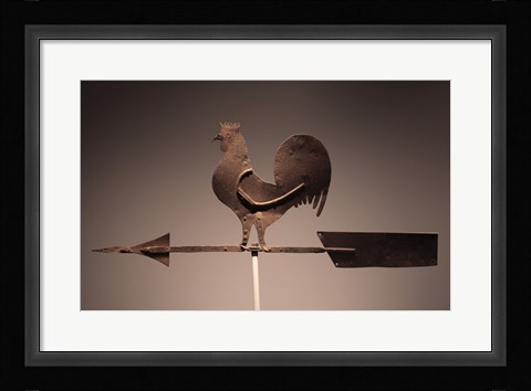 Framed Rooster Weathervane Print