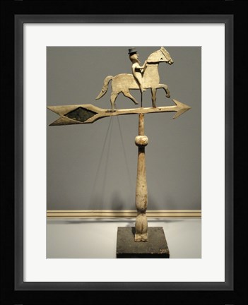 Framed Rider on Prancing Horse Weathervane Print