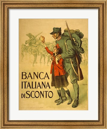 Framed Banca Italiana De Sconto Print