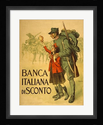 Framed Banca Italiana De Sconto Print