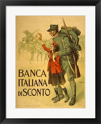 Framed Banca Italiana De Sconto Print