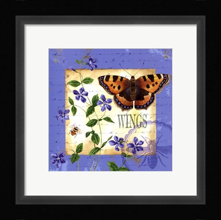 Framed Butterfly Meadow II Print