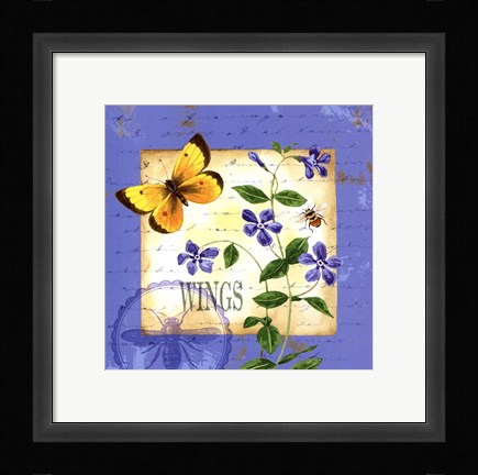Framed Butterfly Meadow III Print