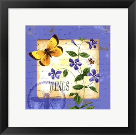 Framed Butterfly Meadow III Print