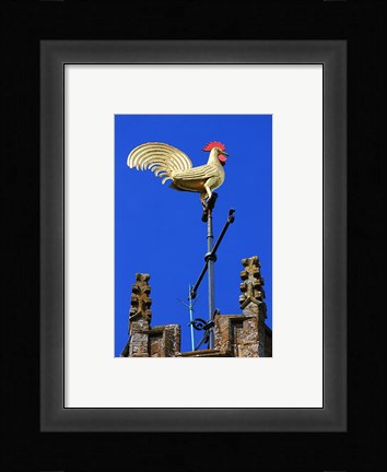 Framed Church Tower Weathervane Print