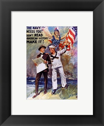 Framed Don&#39;t Read American, History Make It! Print