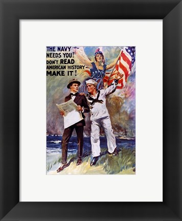 Framed Don't Read American, History Make It! Print