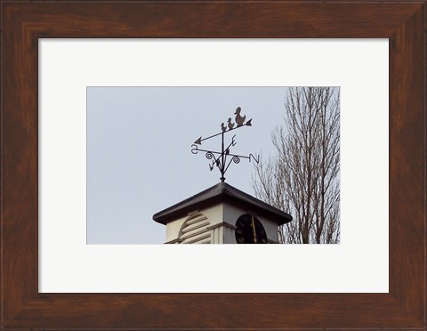Framed Weathervane on Damerham Village Hall Print