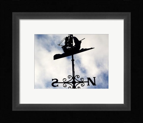 Framed Weathervane Iron Boat Print