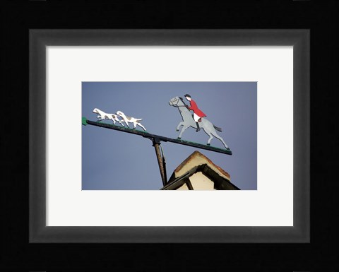 Framed Horse and Rider Weathervane Print