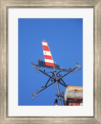 Framed Lighthouse Weathervane Print