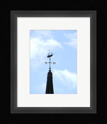 Framed Sailing Ship Weathervane Print