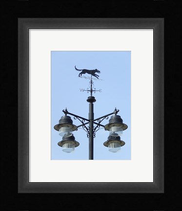 Framed Street Light Detail with Weathervane Print