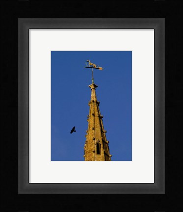 Framed Weathervane on Hanslope Church Print