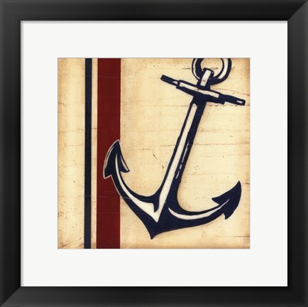 Framed Americana Captain's Anchor Print