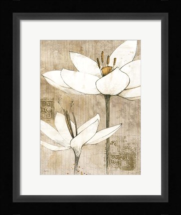 Framed Pencil Floral I Print