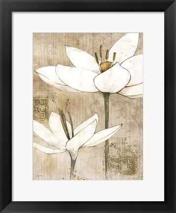 Framed Pencil Floral I Print